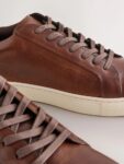 Tan Brown Leather Trainers