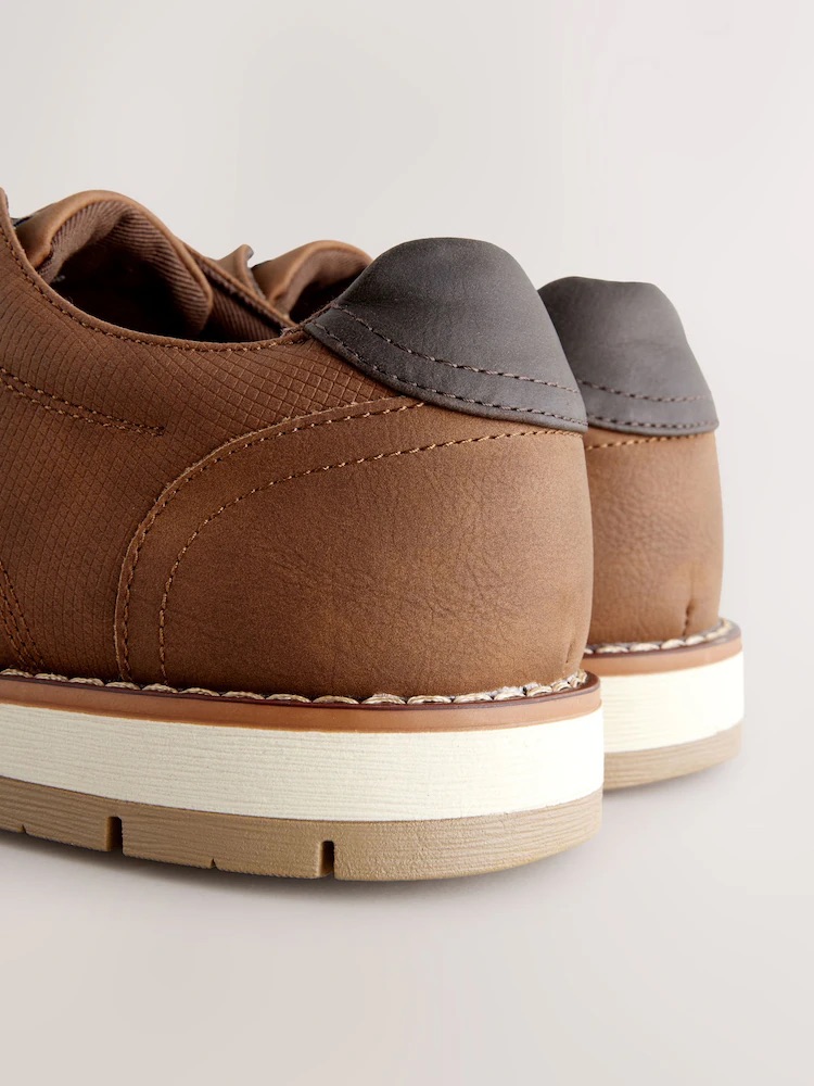 Tan Brown Sports Wedges sneakers