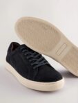 Navy Leather Trainers