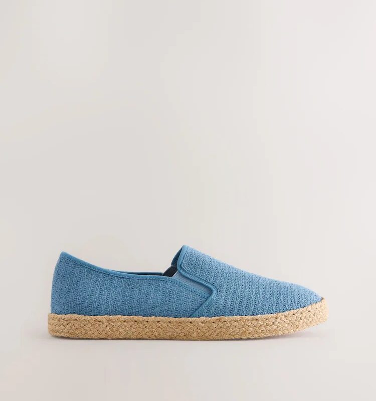 Grey Textured Slip On Espadrilles