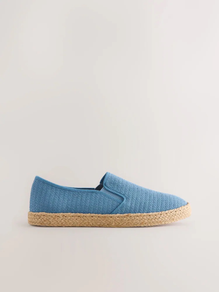 Grey Textured Slip On Espadrilles